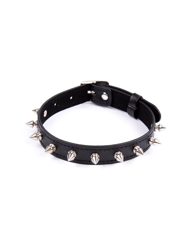 collar with spikes adjustable 43 cm noir