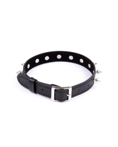 collar with spikes adjustable 43 cm noir