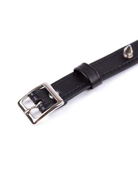 collar with spikes adjustable 43 cm noir