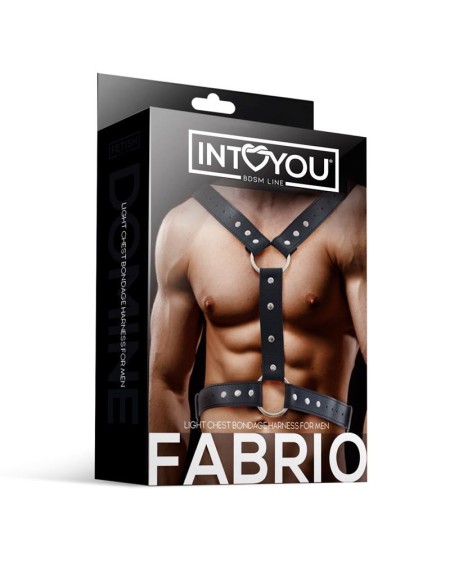 fabrio male chest bondage harness vegan leather