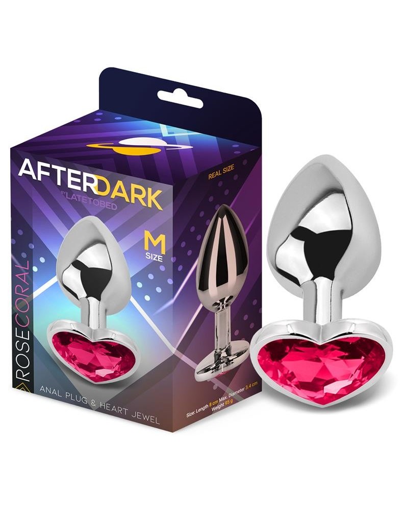 heart shaped butt plug rose coral size m