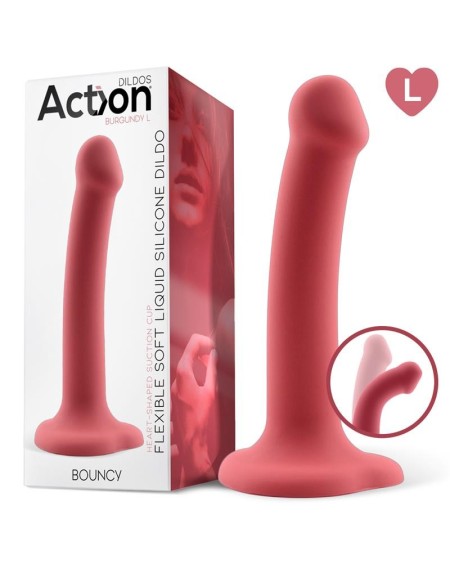 bouncy liquid silicone dildo hiper flexible 7.5 - 19 cm size l burg...