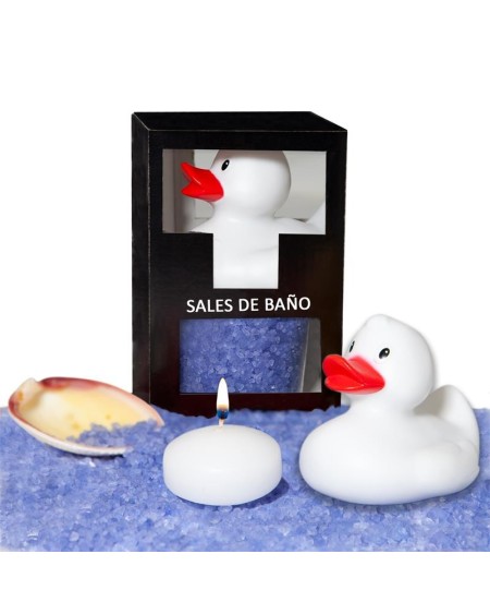 bath salts set lavender duck, candle and shell 150gr