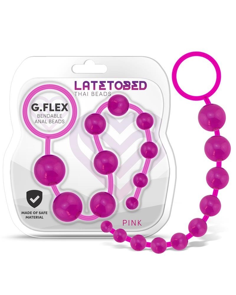 g.flex bendable thai anal beads rose