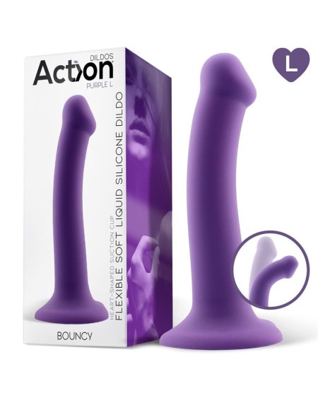 bouncy liquid silicone dildo hiper flexible 7.5 - 19 cm size l violet