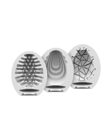set of 3 masturbator egg naughty, savage and crunch