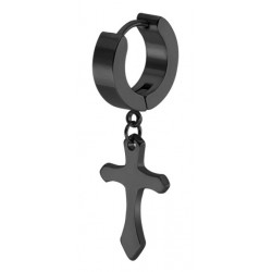 Boucle d'oreille CROSS Noire