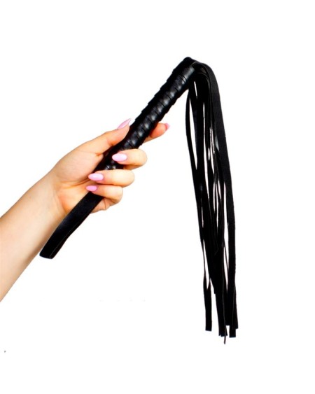 leather flogger 45 cm noir