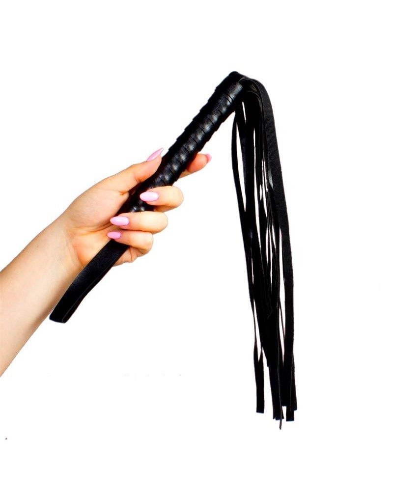 leather flogger 45 cm noir