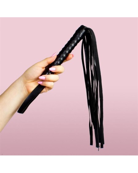 leather flogger 45 cm noir