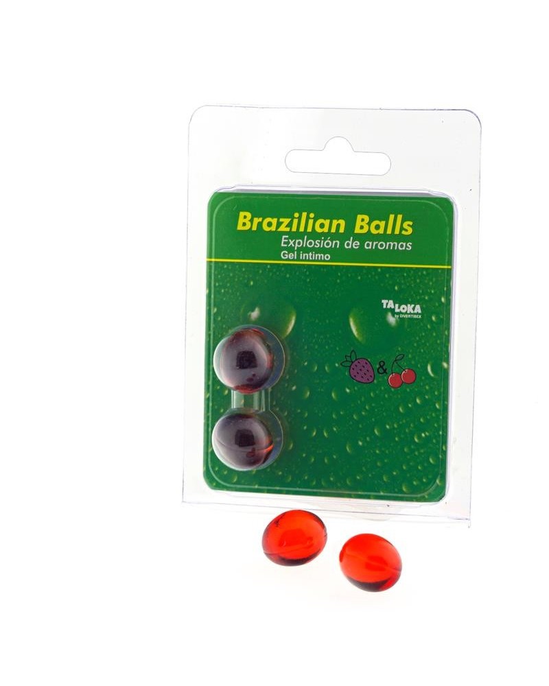 set 2 brazilian balls strawberry and cherry aroma
