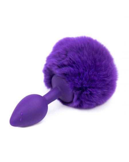 butt plug with pompon violet size s