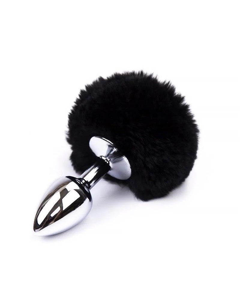 butt plug with pompon noir size s