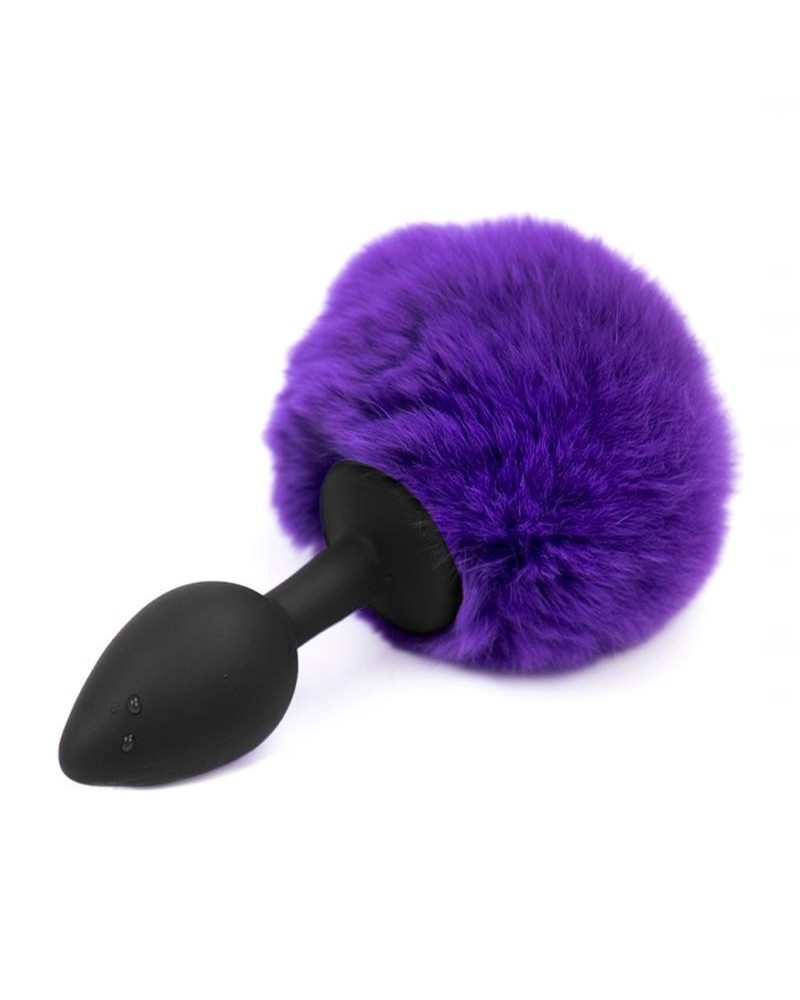 butt plug with pompon violet size s