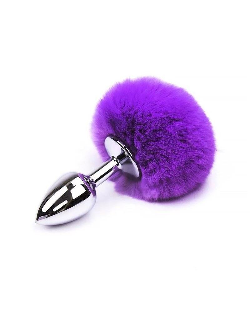 butt plug with pompon violet size s