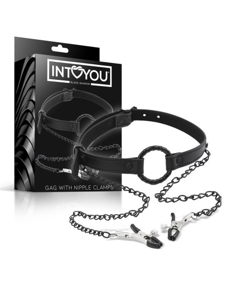o ring gag and nipple clamps vegan leather