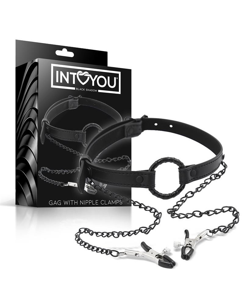 o ring gag and nipple clamps vegan leather