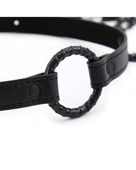 o ring gag and nipple clamps vegan leather