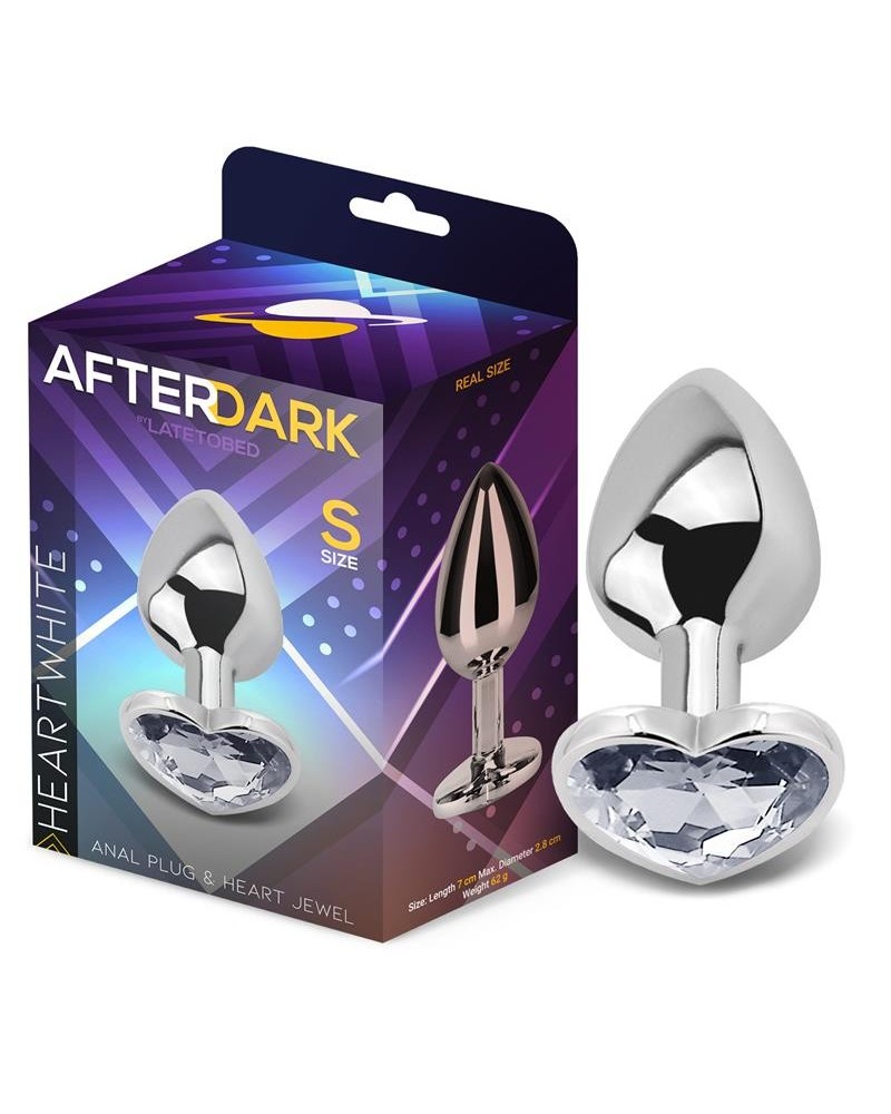 heart shaped butt plug white size s