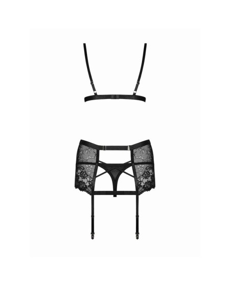 blanita 3 piece lace suspender set