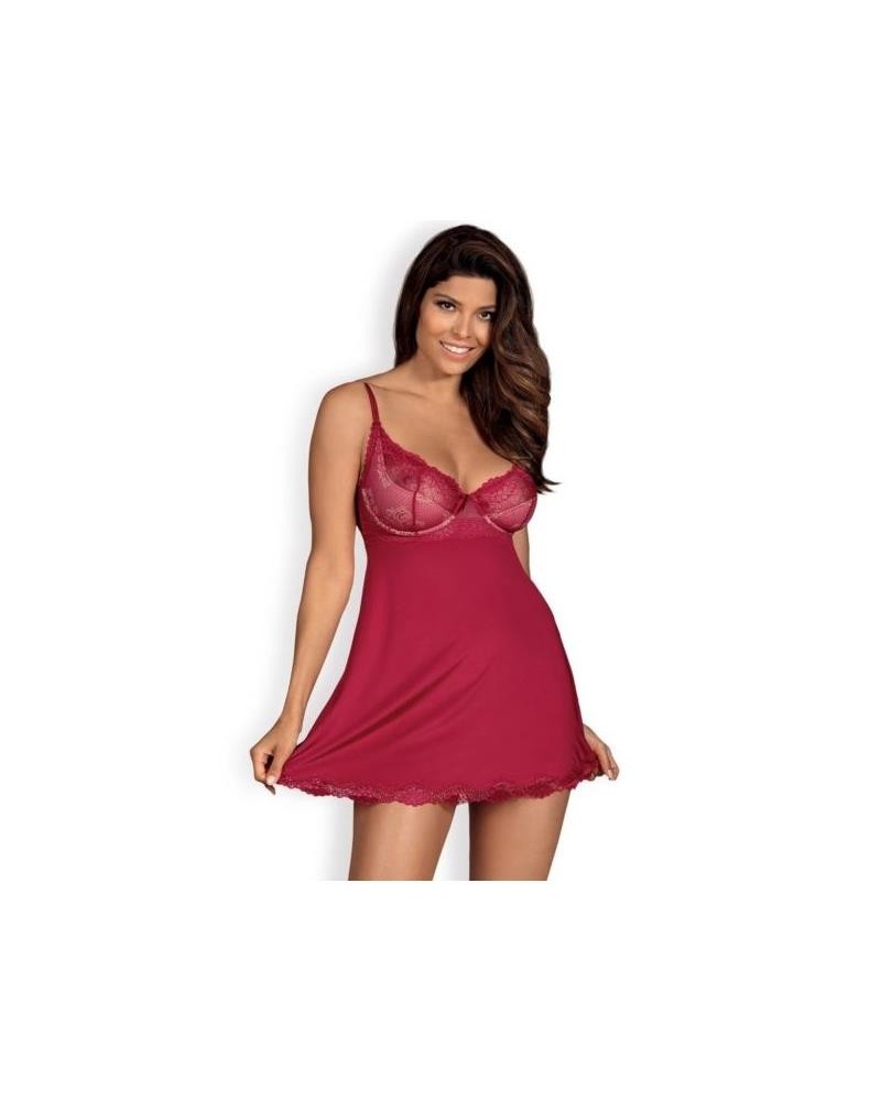 rosalyne babydoll and thong red size sm