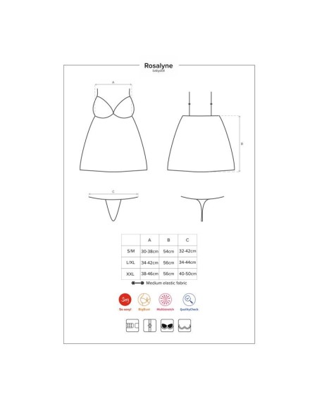 rosalyne babydoll and thong red size sm