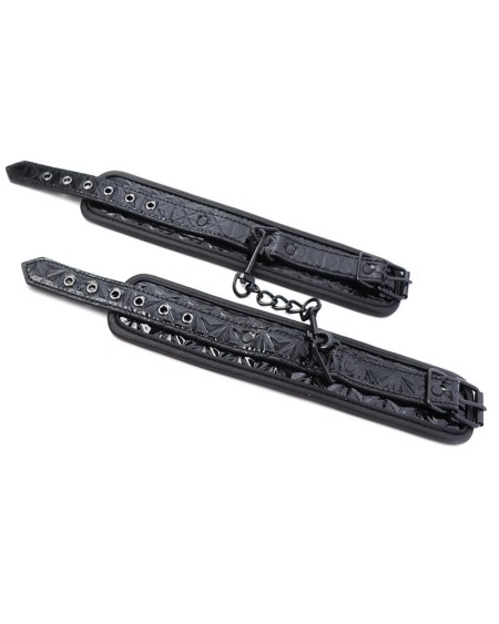 adjustable handcuffs sapphire vegan leather