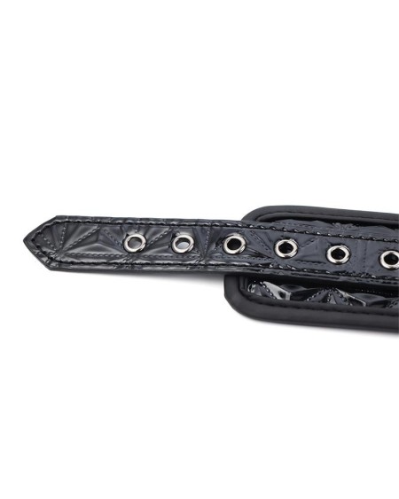 adjustable handcuffs sapphire vegan leather