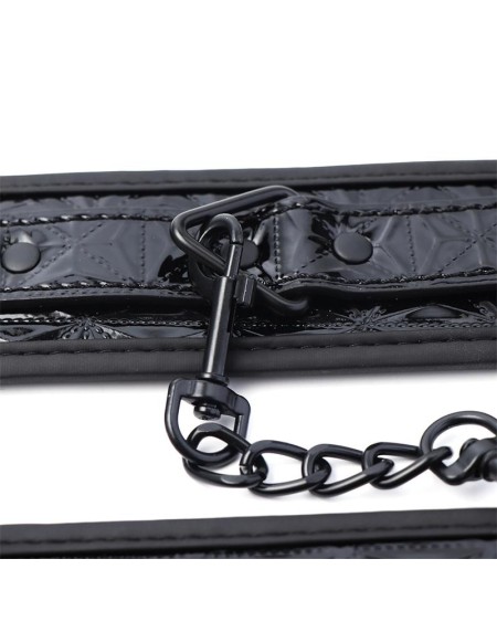 adjustable handcuffs sapphire vegan leather