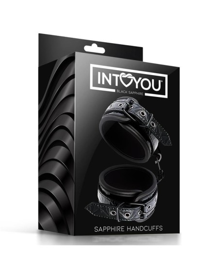 adjustable handcuffs sapphire vegan leather