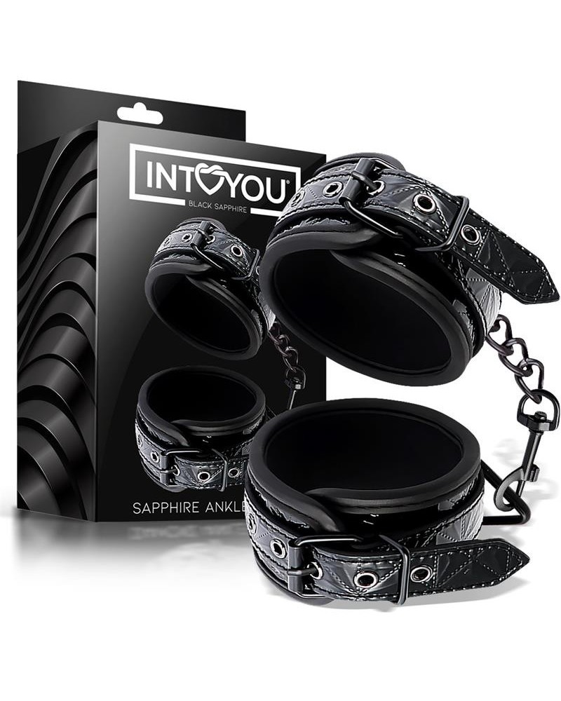 adjustable ankle cuffs sapphire vegan leather