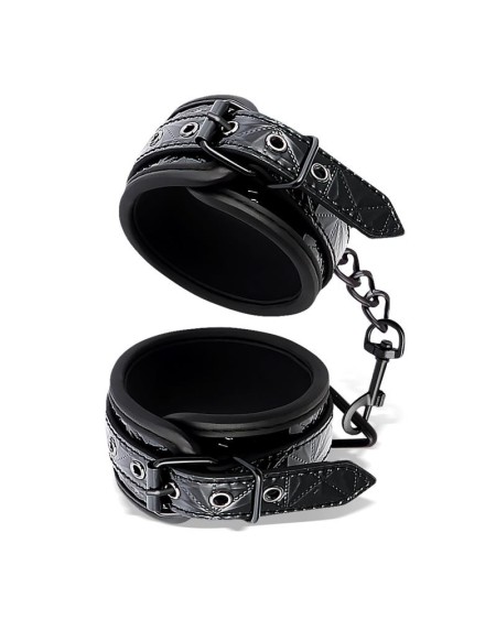 adjustable ankle cuffs sapphire vegan leather