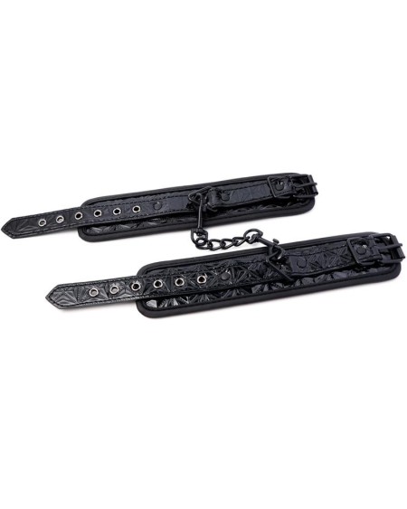 adjustable ankle cuffs sapphire vegan leather