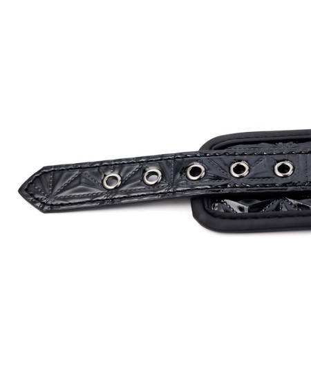 adjustable ankle cuffs sapphire vegan leather