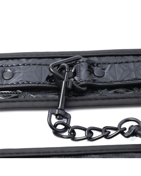 adjustable ankle cuffs sapphire vegan leather