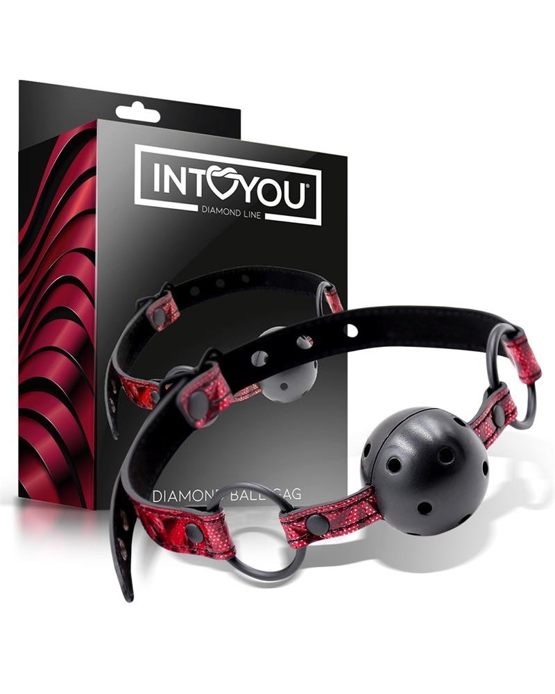 breathable gag ball diamond vegan leather