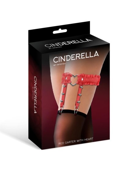 garter with heart and ruffles vegan leather one size