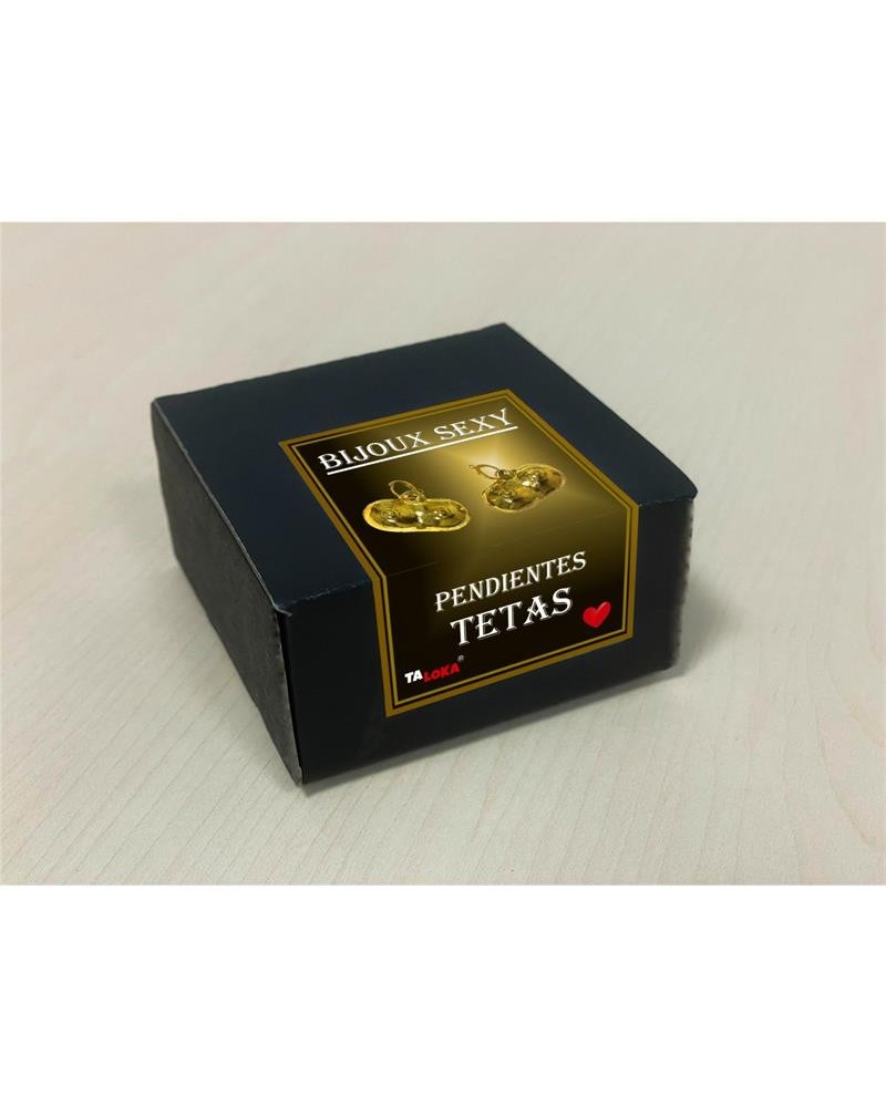 golden breast-shaped earrings.