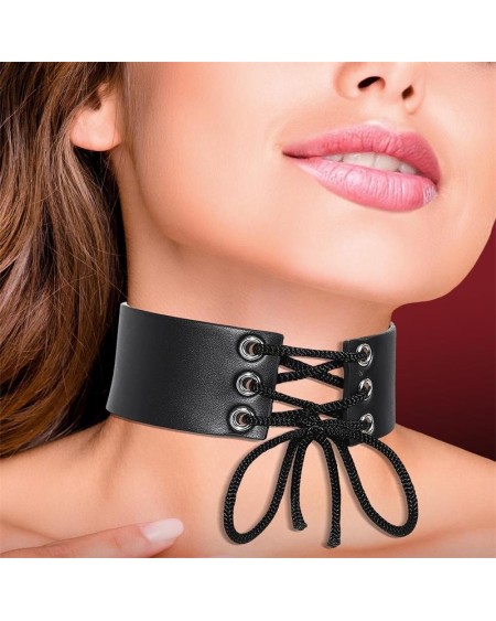 collar with lace vegan leather one size