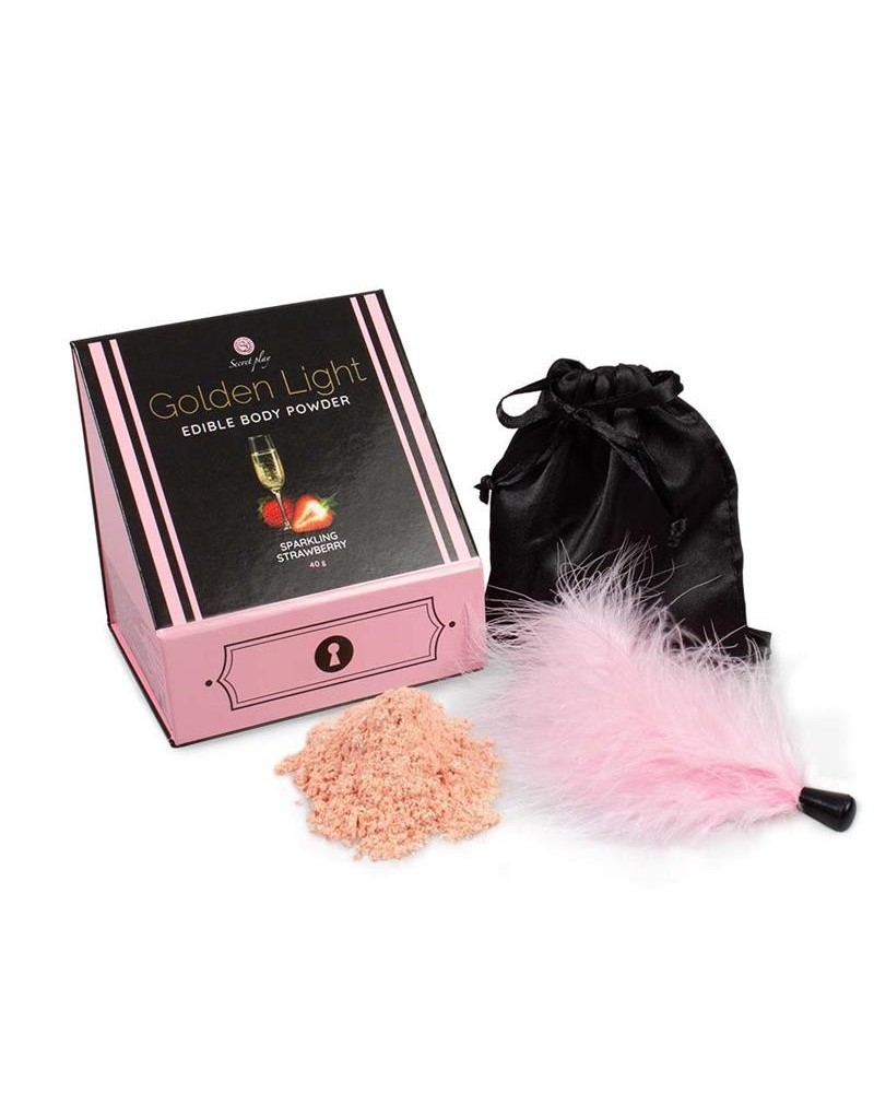 100 edible powder kit and feather tickler sparkling strawberry