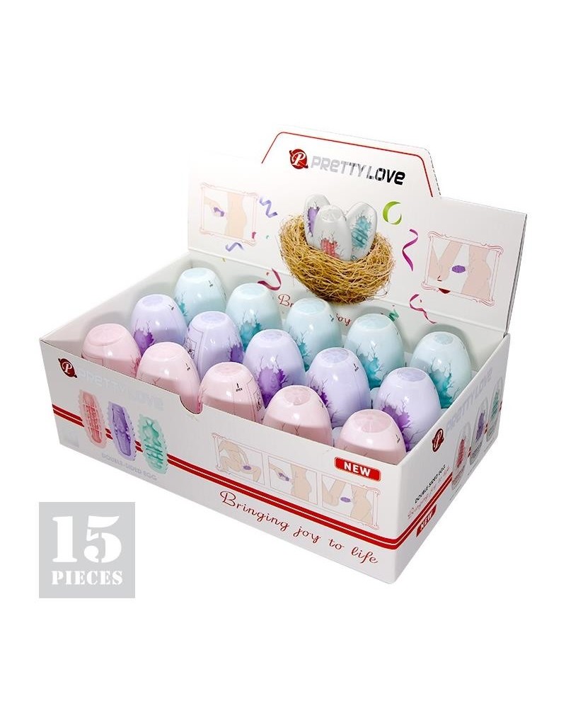 pack 15 pieces double sided masturbator egg
