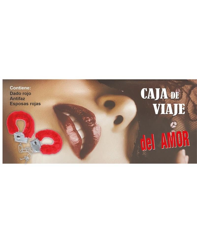 love box with handcuffs, dice and mask