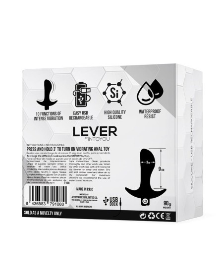 lever anal plug with vibration usb silicone