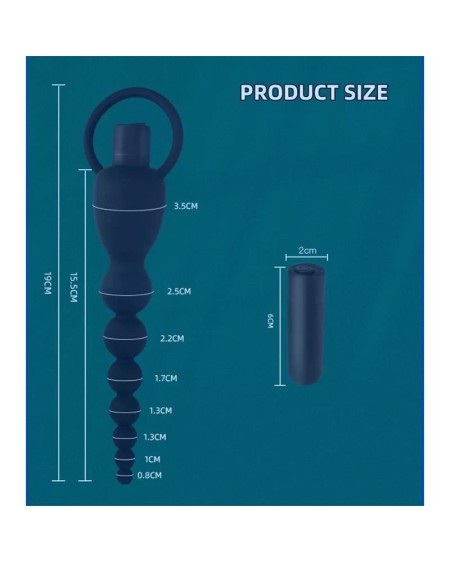 marbe anal chain with vibration usb silicone