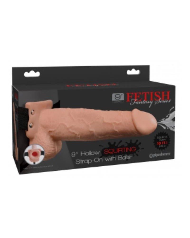 elastic strap-on with 9 hollow dildo squirting function chair