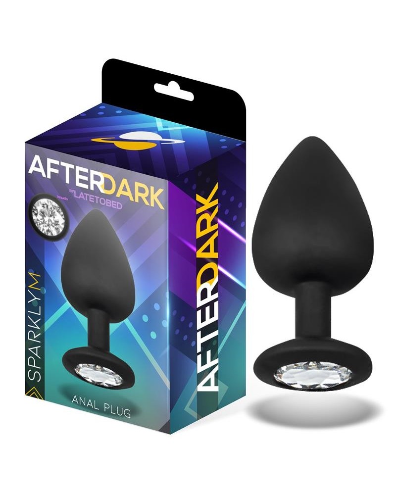 sparkly butt plug silicone size m 8 cm x 3.5 cm