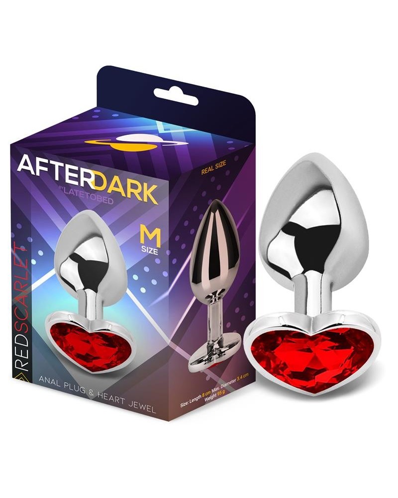 butt plug with heart jewel corazn red scarlet size m