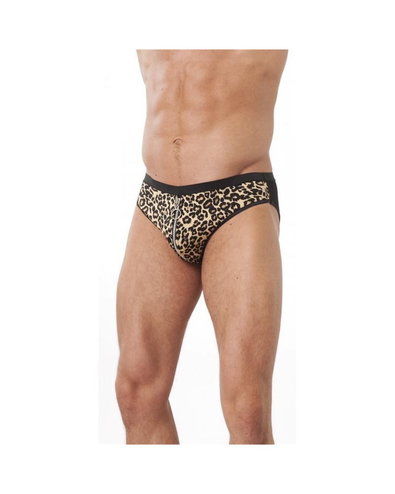 slips with zipper leopard one size
