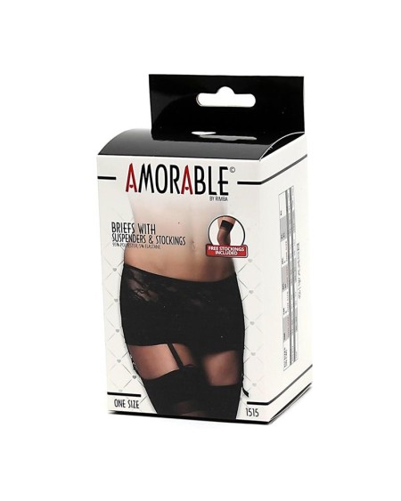 garter belt with panties and stockings one size