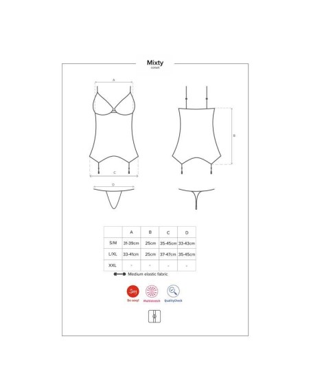 mixty corset and thong size lxl